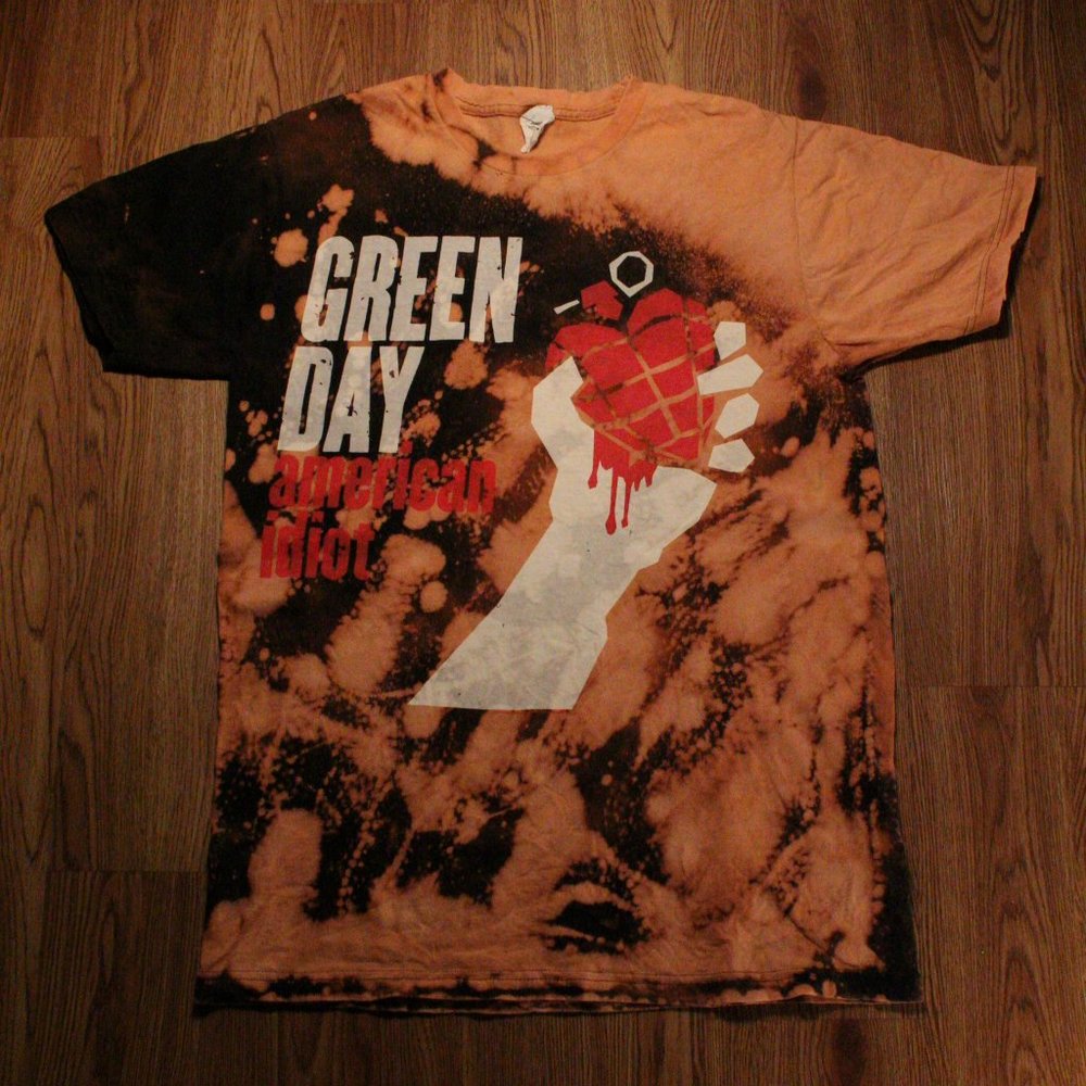 Custom Green Day bleached shirt.
